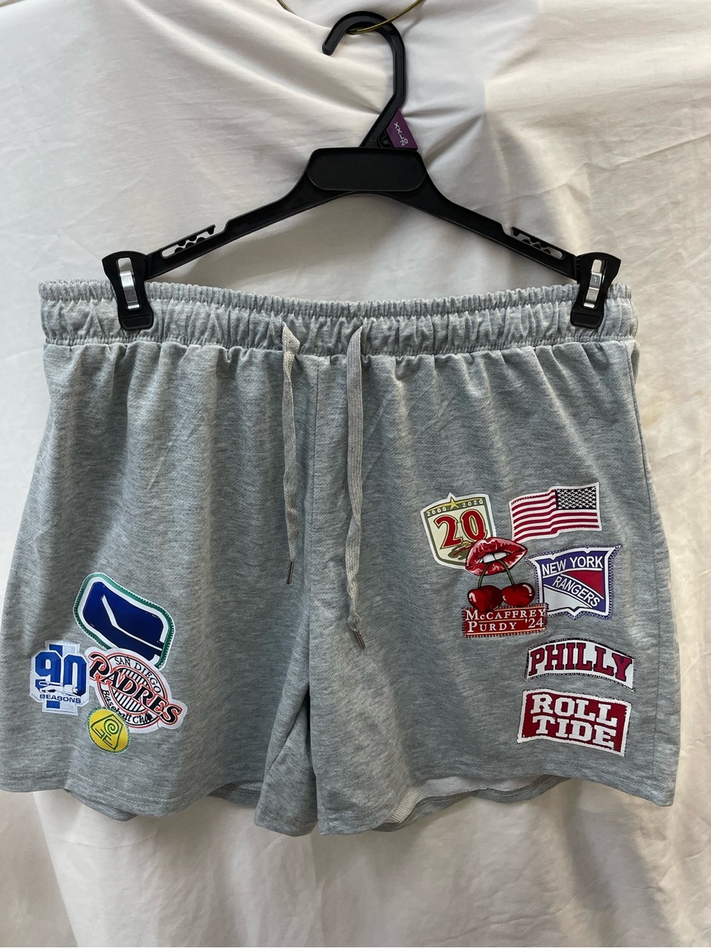 SHEIN curve Gray Women's Patchwork Lounge Shorts sz 1xl